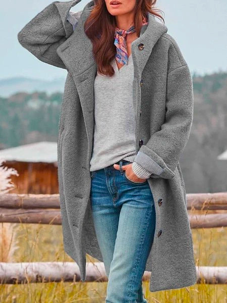 Audrey - Veste d'extérieur à boutons confortable