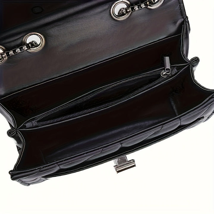 Sac à Bandoulière Mini Tartan Élégant Noir