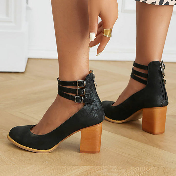 Caa™ | Sandales élégantes à talon épais et bride de cheville pour un look sophistiqué