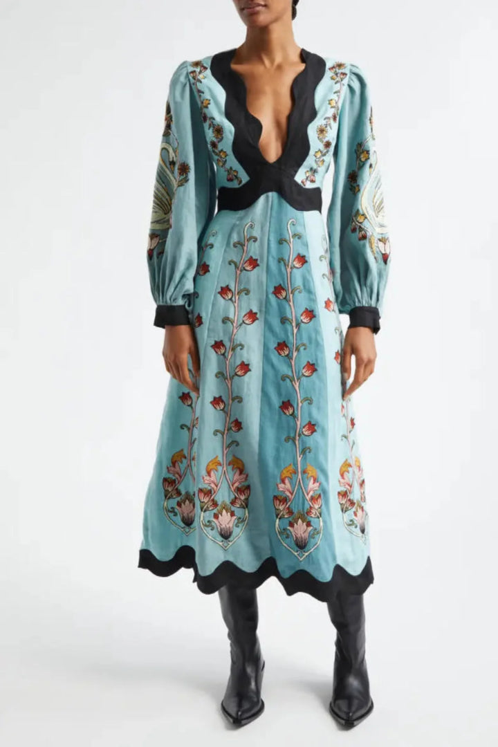 Robe midi bleue