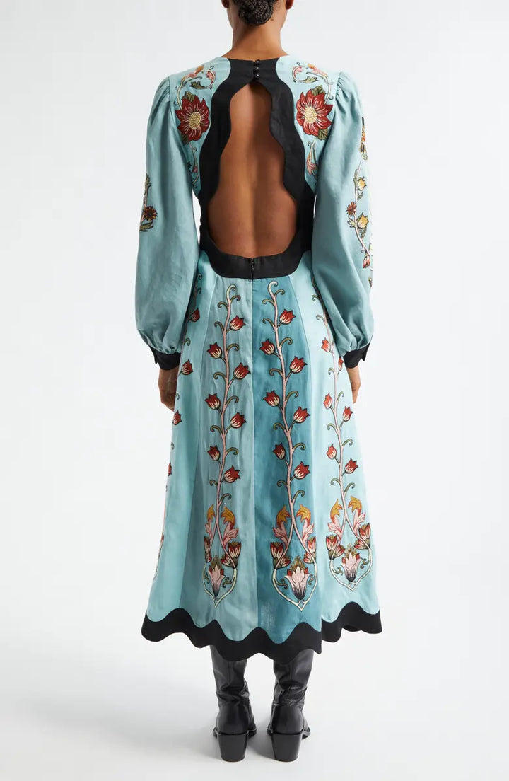 Robe midi bleue