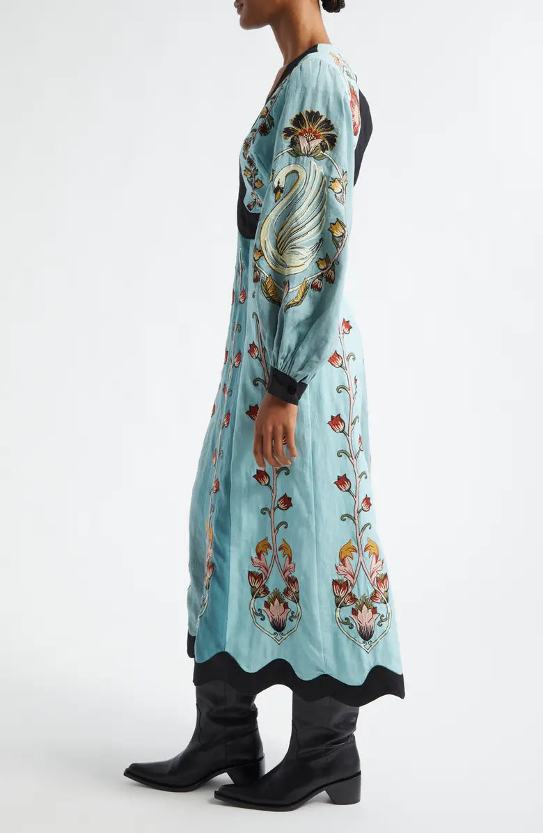 Robe midi bleue