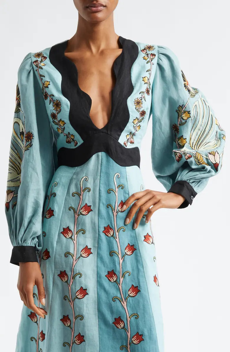 Robe midi bleue