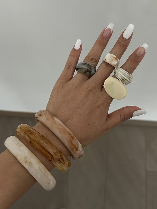 Bracelet en Marbre Ethnique Vintage