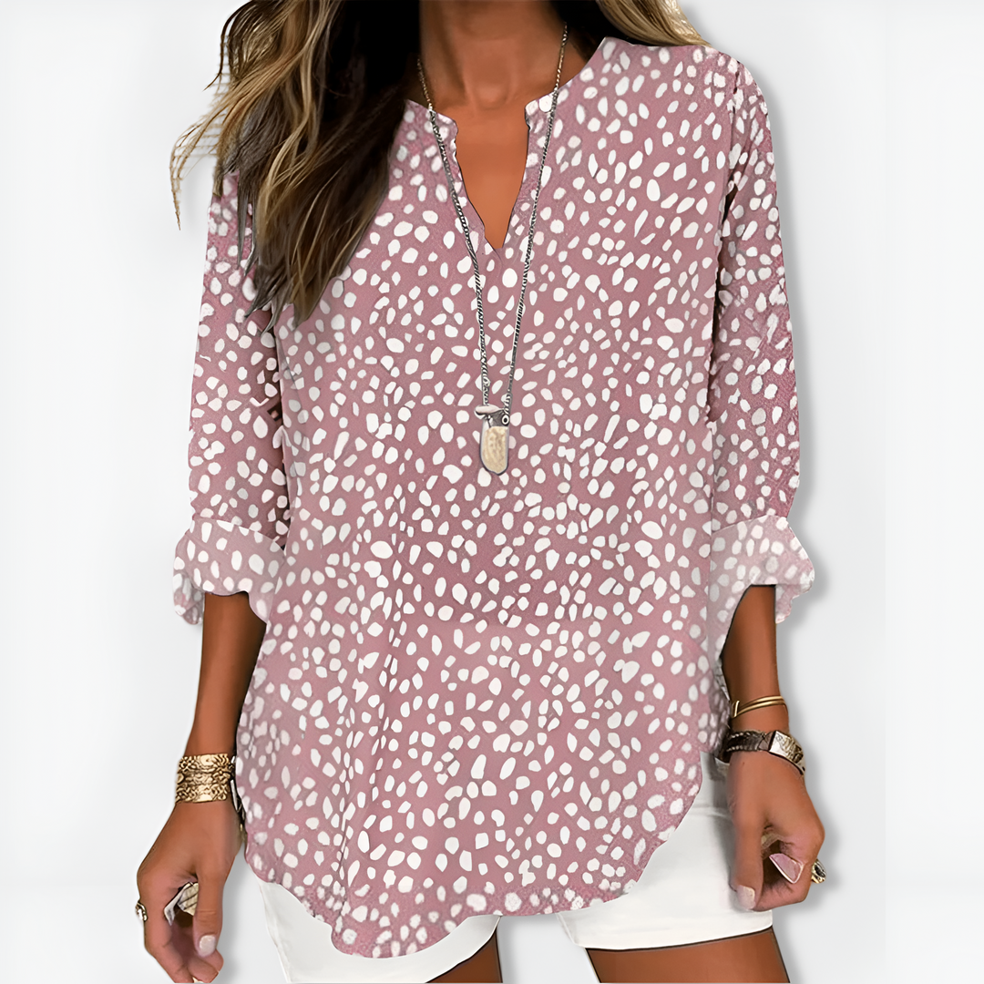 Annette™ | Col V Chic et Manches Longues