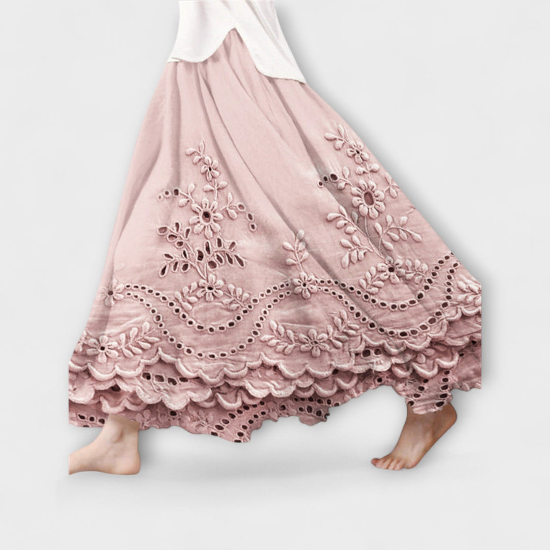 Luna – Robe Maxi Boho avec Broderie