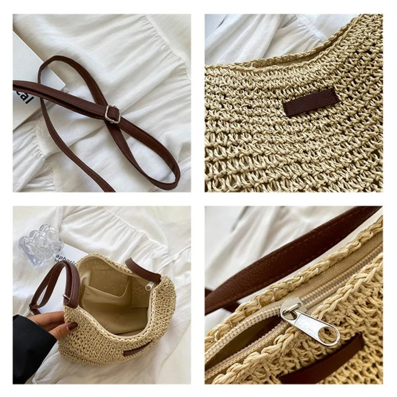 Sac à bandoulière en paille