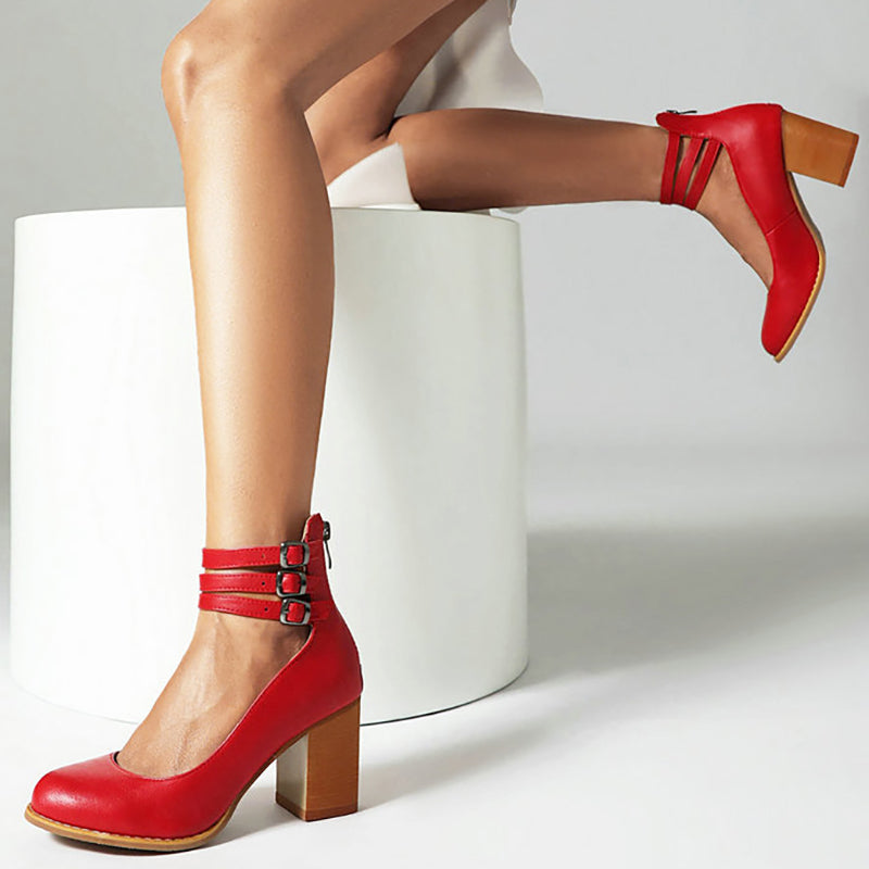Caa™ | Sandales élégantes à talon épais et bride de cheville pour un look sophistiqué