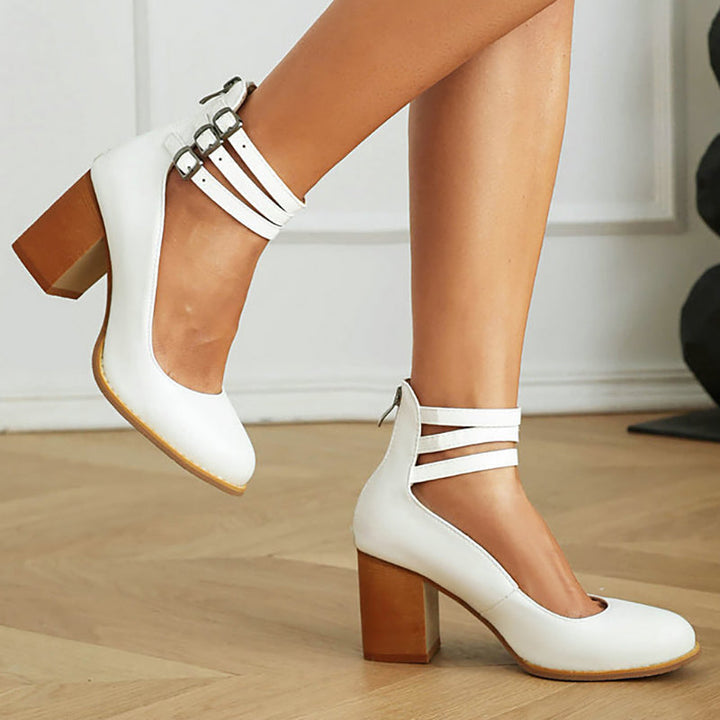 Caa™ | Sandales élégantes à talon épais et bride de cheville pour un look sophistiqué
