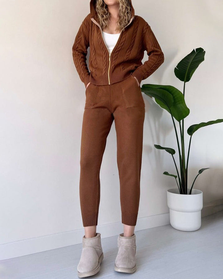 Ania - Ensemble à Deux Pièces en Jacquard Casual Twist