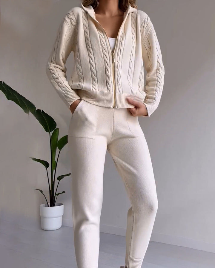 Ania - Ensemble à Deux Pièces en Jacquard Casual Twist