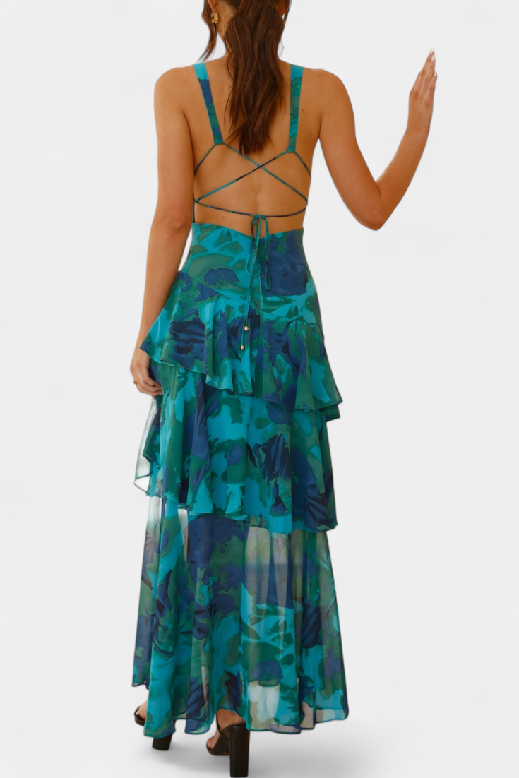Camylla | Robe à col en V et couches fluides
