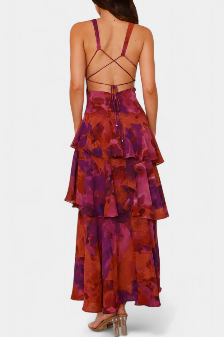 Camylla | Robe à col en V et couches fluides