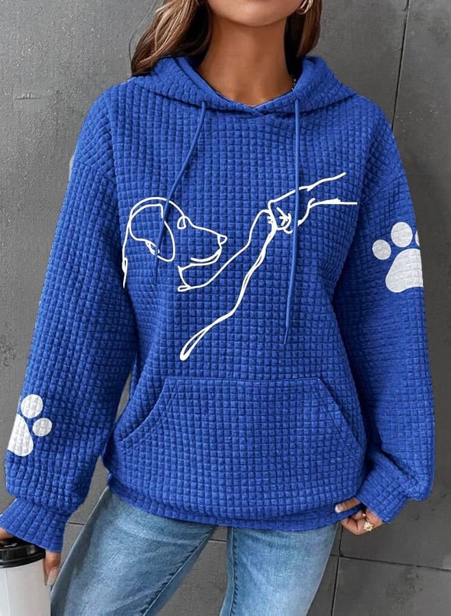 Betsy - Sweat à capuche en gaufre avec empreinte de patte