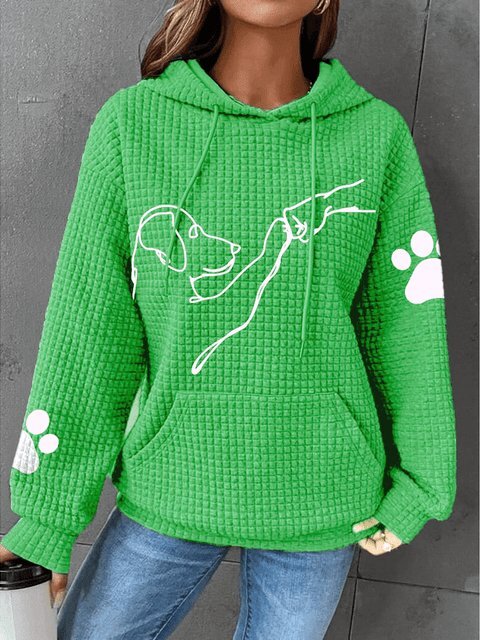 Betsy - Sweat à capuche en gaufre avec empreinte de patte