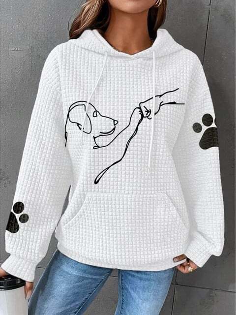 Betsy - Sweat à capuche en gaufre avec empreinte de patte