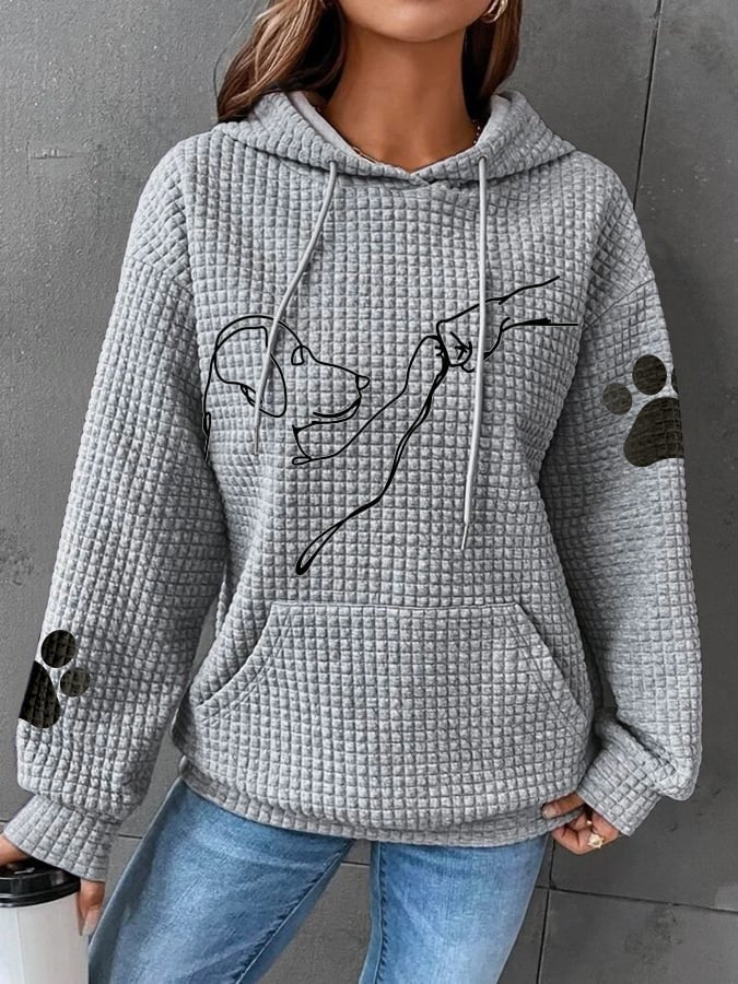 Betsy - Sweat à capuche en gaufre avec empreinte de patte