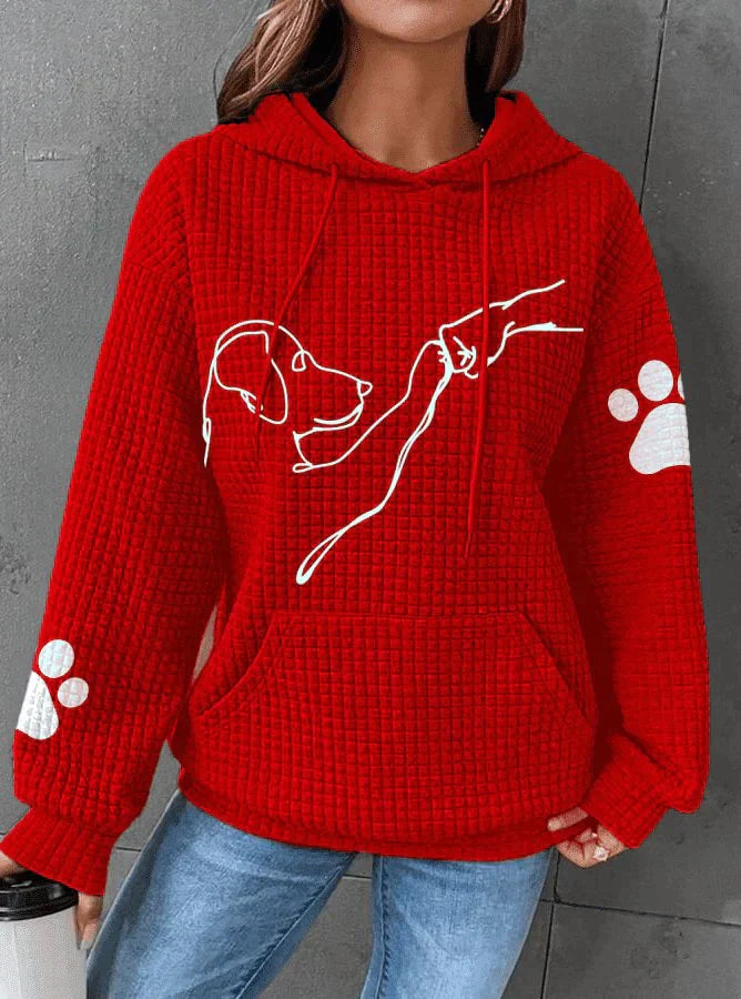 Betsy - Sweat à capuche en gaufre avec empreinte de patte