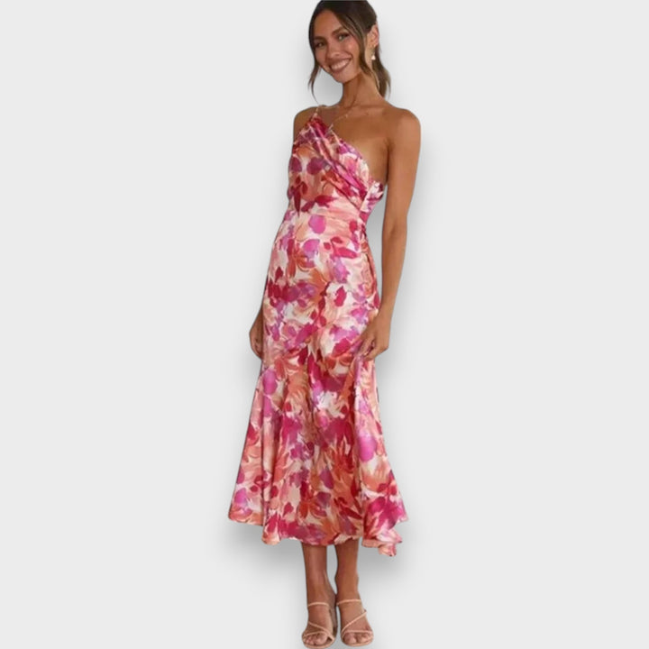 Celie™ | Robe à Épaule Unique Florale