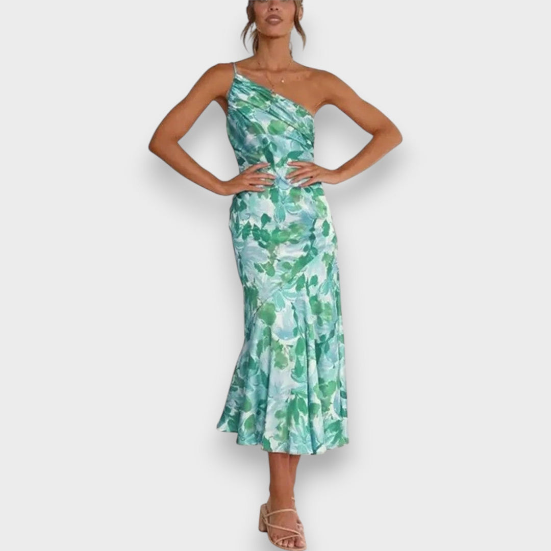 Celie™ | Robe à Épaule Unique Florale