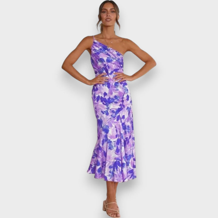 Celie™ | Robe à Épaule Unique Florale