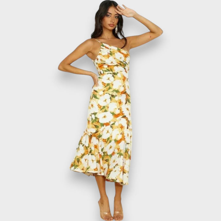 Celie™ | Robe à Épaule Unique Florale