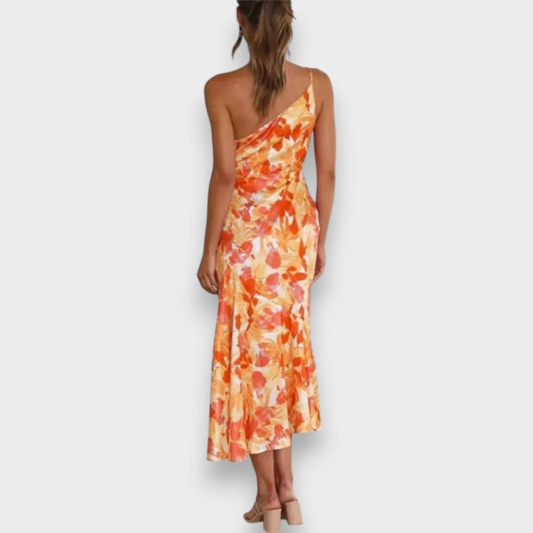 Celie™ | Robe à Épaule Unique Florale