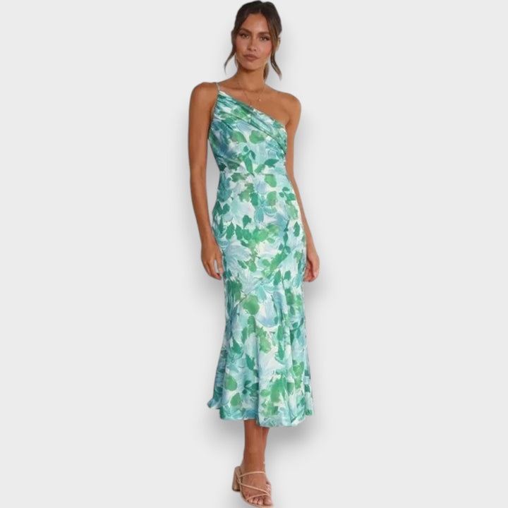Celie™ | Robe à Épaule Unique Florale