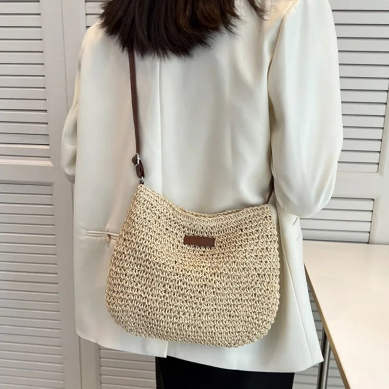 Sac à bandoulière en paille